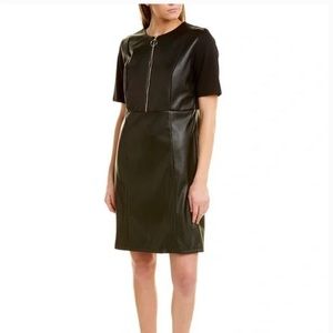 Nanette Lepore Mini Black Vegan Leather Dress Size 6 NWT